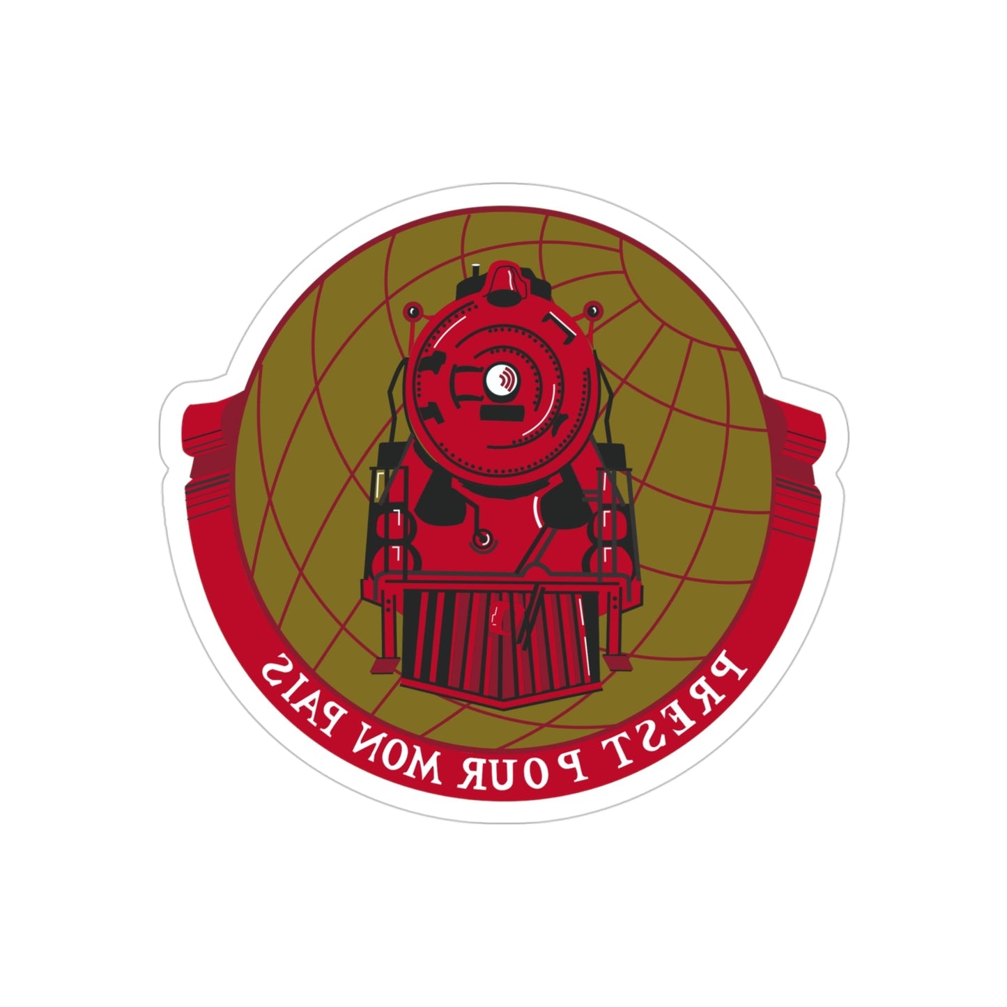 Military Railway Service (U.S. Army) REVERSE PRINT Transparent STICKER-4" × 4"-The Sticker Space