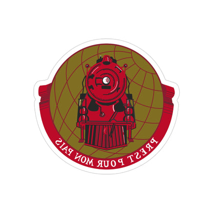 Military Railway Service (U.S. Army) REVERSE PRINT Transparent STICKER-4" × 4"-The Sticker Space