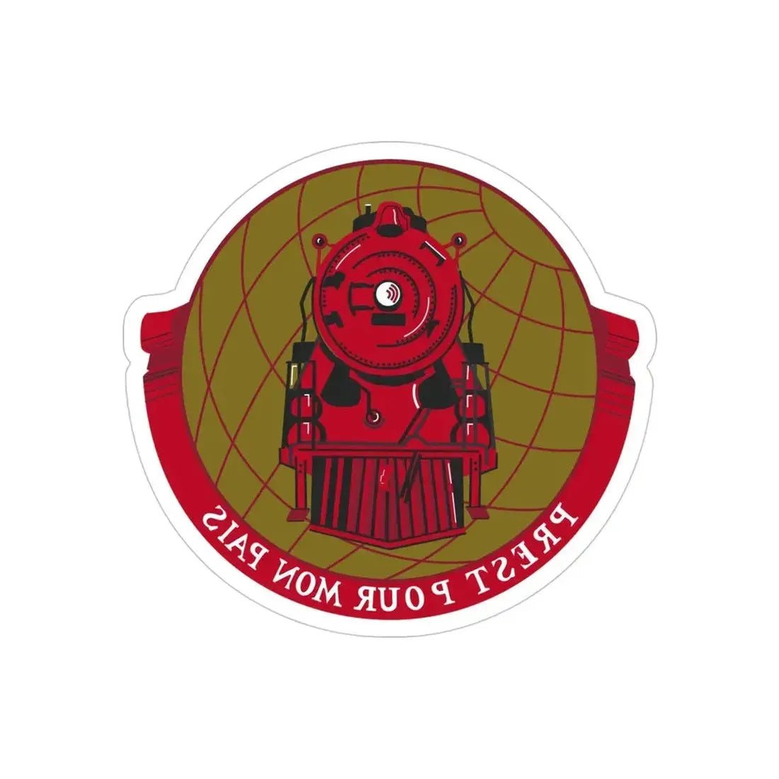 Military Railway Service (U.S. Army) REVERSE PRINT Transparent Die-Cut STICKER 4 Inch Die-Cut Transparent - The Sticker Space
