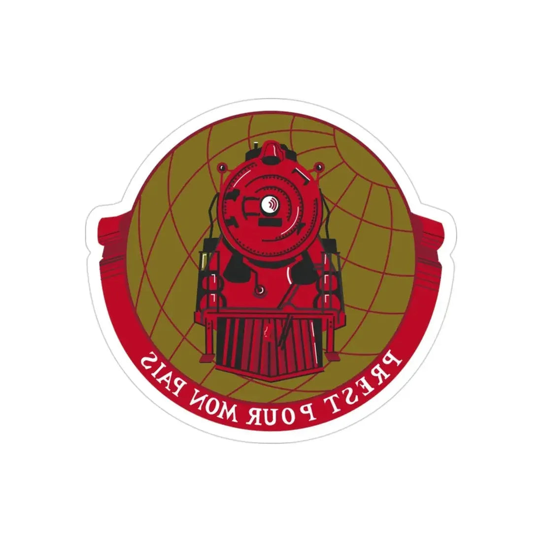 Military Railway Service (U.S. Army) REVERSE PRINT Transparent Die-Cut STICKER - The Sticker Space