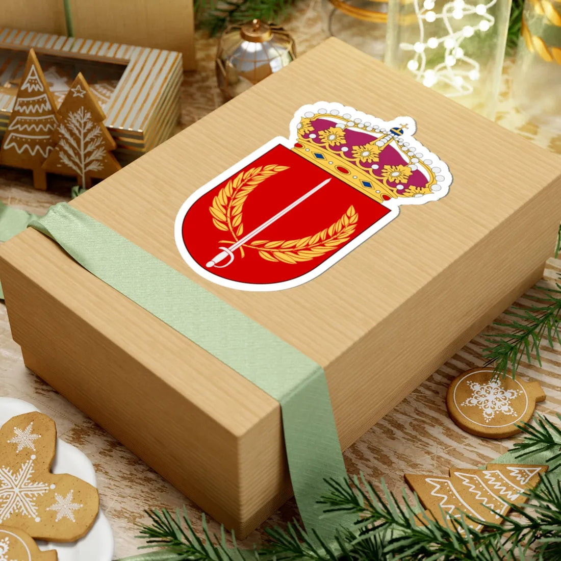 Militärhögskolan Halmstad vapen (Sweden) (Coat of Arms) STICKER Vinyl Kiss-Cut Decal - The Sticker Space