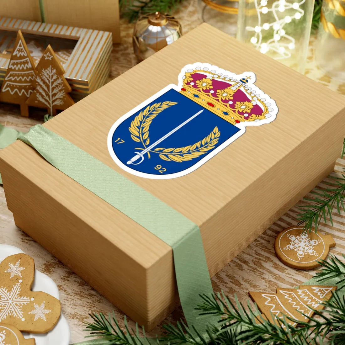 Militärhögskolan Karlberg vapen (Sweden) (Coat of Arms) STICKER Vinyl Kiss-Cut Decal - The Sticker Space