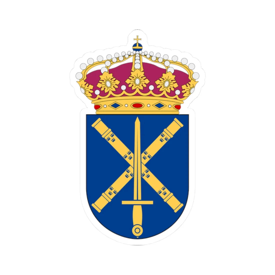 Militärhögskolan vapen (Sweden) (Coat of Arms) STICKER Vinyl Kiss-Cut Decal 2 Inch White - The Sticker Space