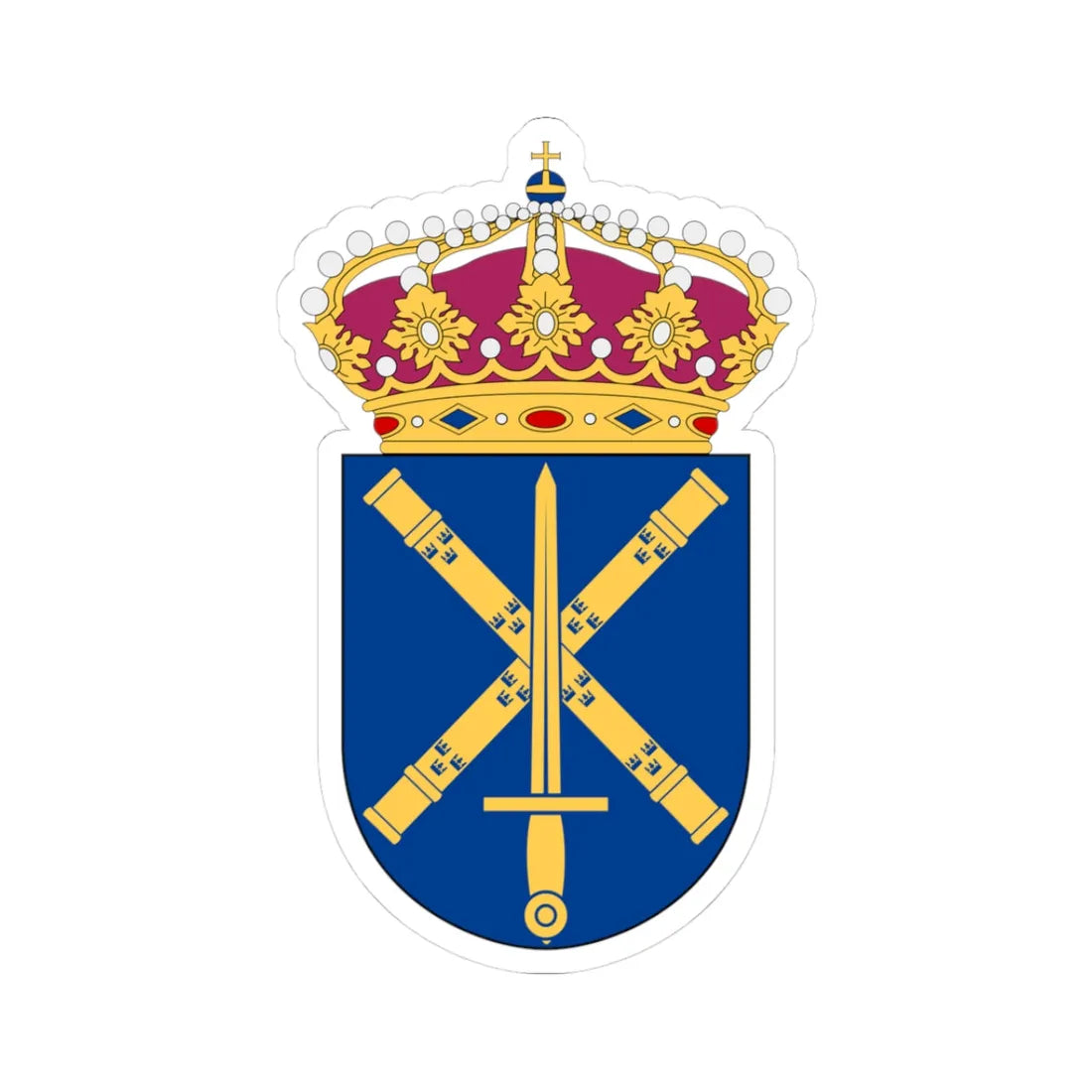 Militärhögskolan vapen (Sweden) (Coat of Arms) STICKER Vinyl Kiss-Cut Decal 3 Inch White - The Sticker Space