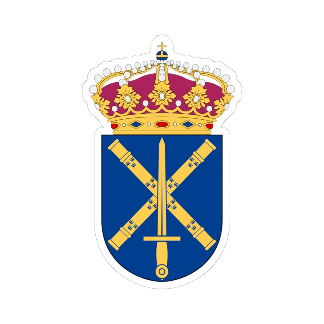 Militärhögskolan vapen (Sweden) (Coat of Arms) STICKER Vinyl Kiss-Cut Decal 4 Inch White - The Sticker Space