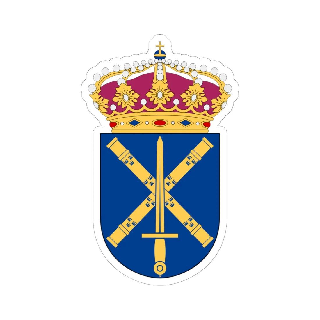 Militärhögskolan vapen (Sweden) (Coat of Arms) STICKER Vinyl Kiss-Cut Decal 6 Inch White - The Sticker Space