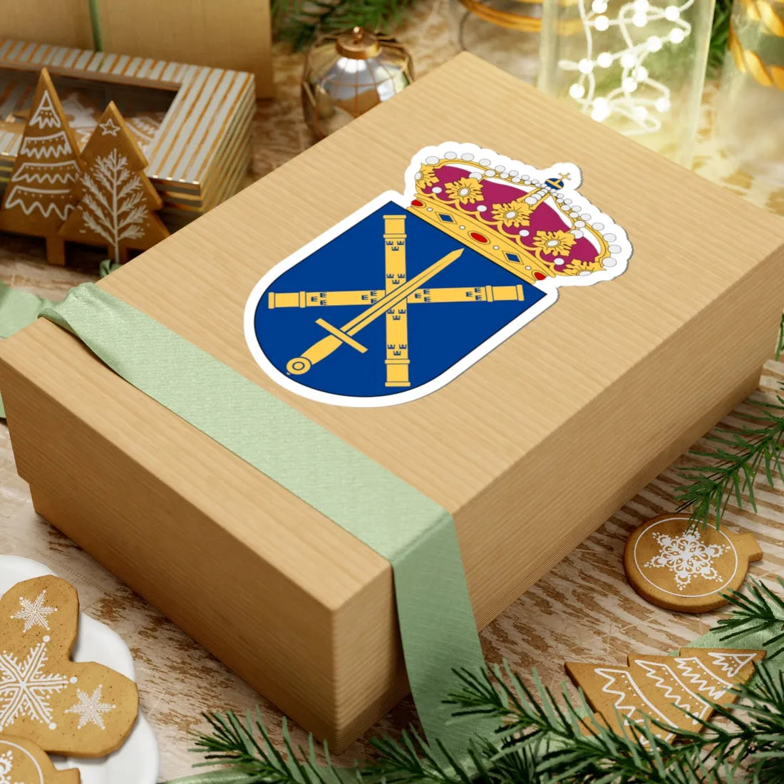 Militärhögskolan vapen (Sweden) (Coat of Arms) STICKER Vinyl Kiss-Cut Decal - The Sticker Space