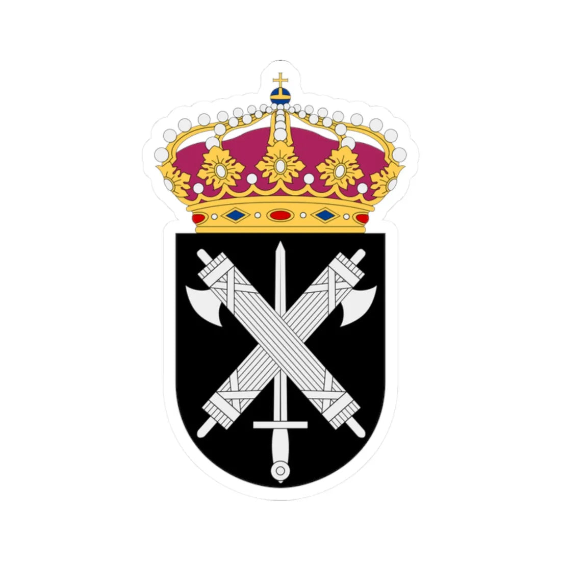 Militärpolisen vapen (Sweden) (Coat of Arms) STICKER Vinyl Kiss-Cut Decal 2 Inch White - The Sticker Space