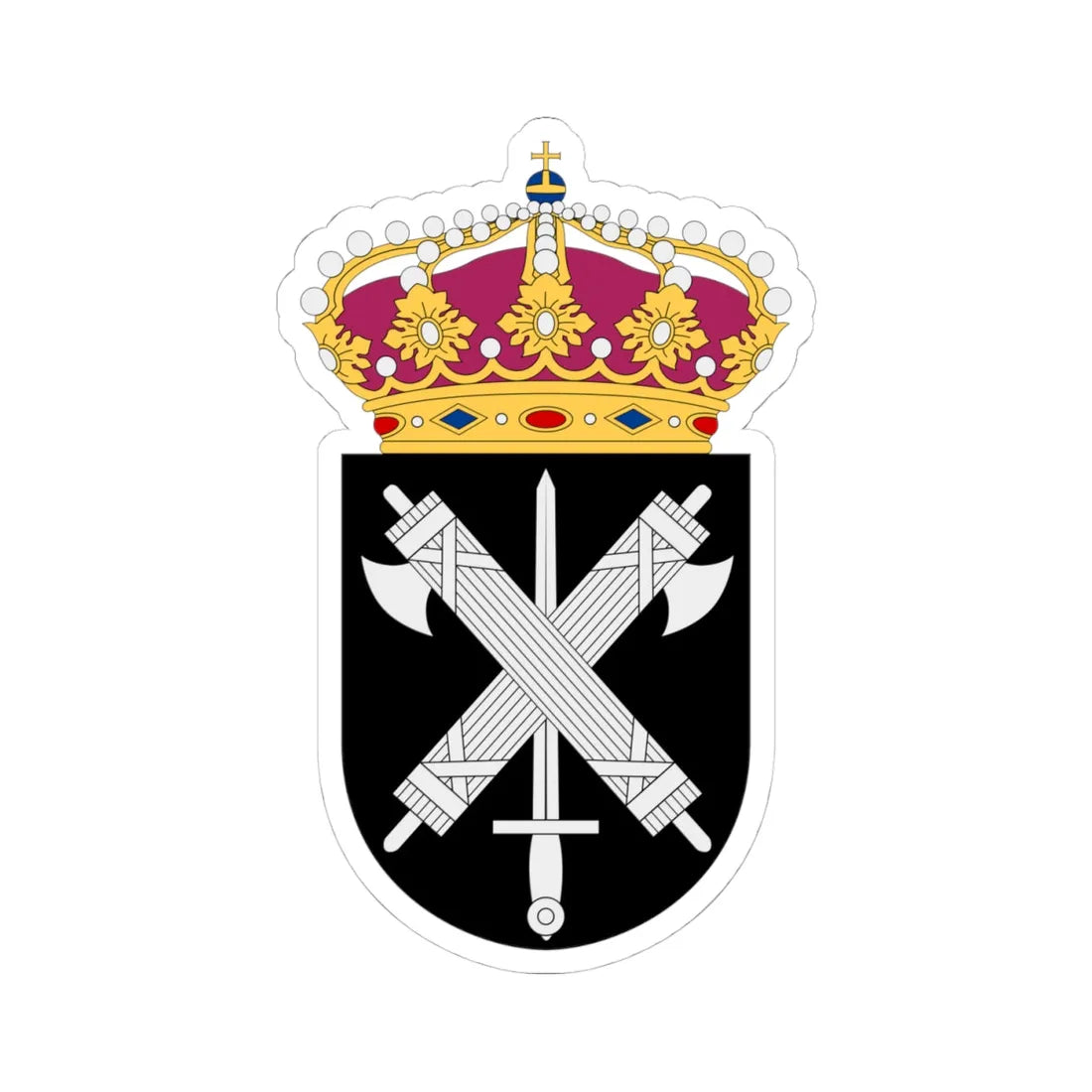 Militärpolisen vapen (Sweden) (Coat of Arms) STICKER Vinyl Kiss-Cut Decal 4 Inch White - The Sticker Space