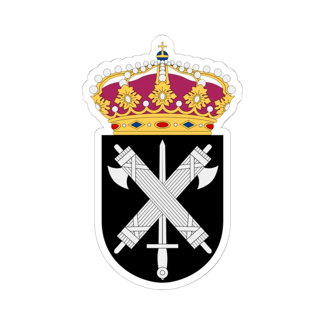 Militärpolisen vapen (Sweden) (Coat of Arms) STICKER Vinyl Kiss-Cut Decal 6 Inch White - The Sticker Space