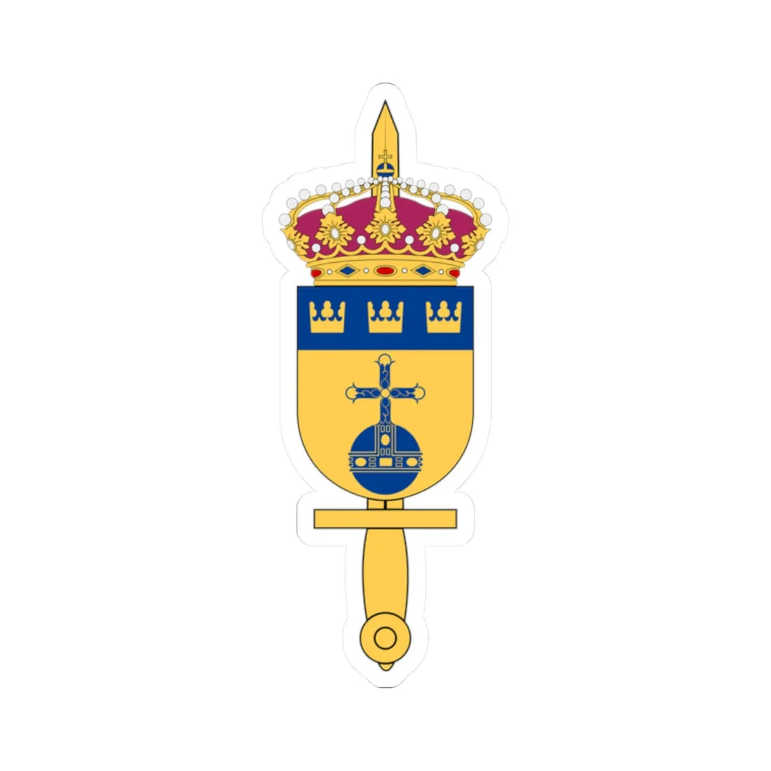 Militärregion Mitt vapen (Sweden) (Coat of Arms) STICKER Vinyl Kiss-Cut Decal 2 Inch White - The Sticker Space