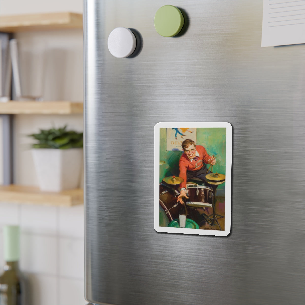 Milk advertisement (Magazine Illustration) Refrigerator Magnet