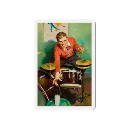 Milk advertisement (Magazine Illustration) Refrigerator Magnet 5 Inch Die-Cut - The Sticker Space