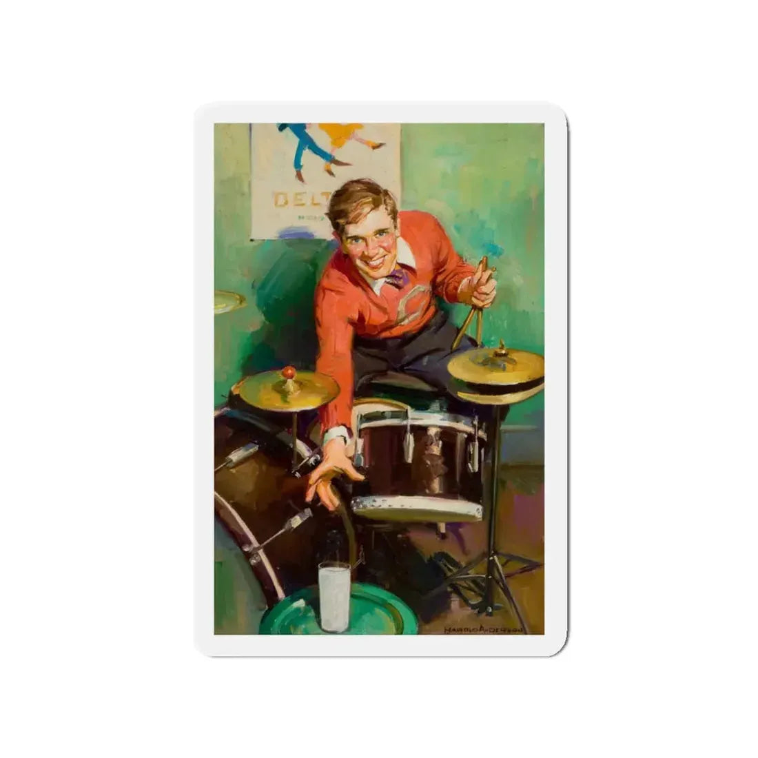 Milk advertisement (Magazine Illustration) Refrigerator Magnet - The Sticker Space