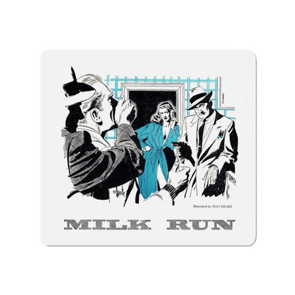 Milk Run (1), Bluebook, May 1953 (Magazine Illustration) Refrigerator Magnet-3" x 3"-The Sticker Space