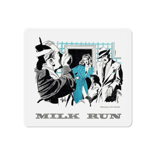 Milk Run (1), Bluebook, May 1953 (Magazine Illustration) Refrigerator Magnet 6 Inch - The Sticker Space