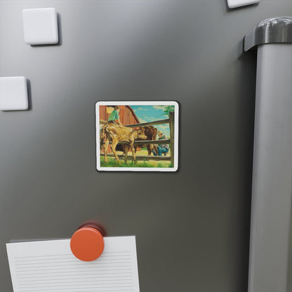 Milking the Cow (Magazine Illustration) Refrigerator Magnet-The Sticker Space