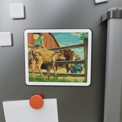 Milking the Cow (Magazine Illustration) Refrigerator Magnet-The Sticker Space