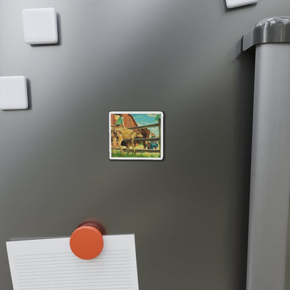 Milking the Cow (Magazine Illustration) Refrigerator Magnet-The Sticker Space