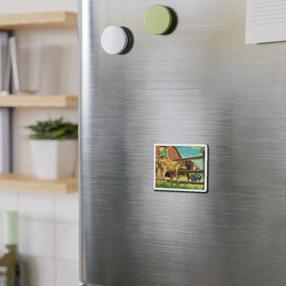 Milking the Cow (Magazine Illustration) Refrigerator Magnet-The Sticker Space