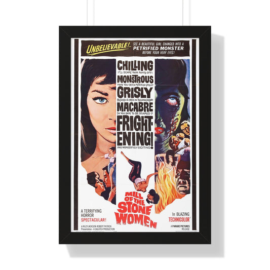 MILL OF THE STONE WOMEN 1960 - Framed Movie Poster-16″ x 24″-The Sticker Space