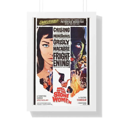 MILL OF THE STONE WOMEN 1960 - Framed Movie Poster 16″ x 24″ White - The Sticker Space
