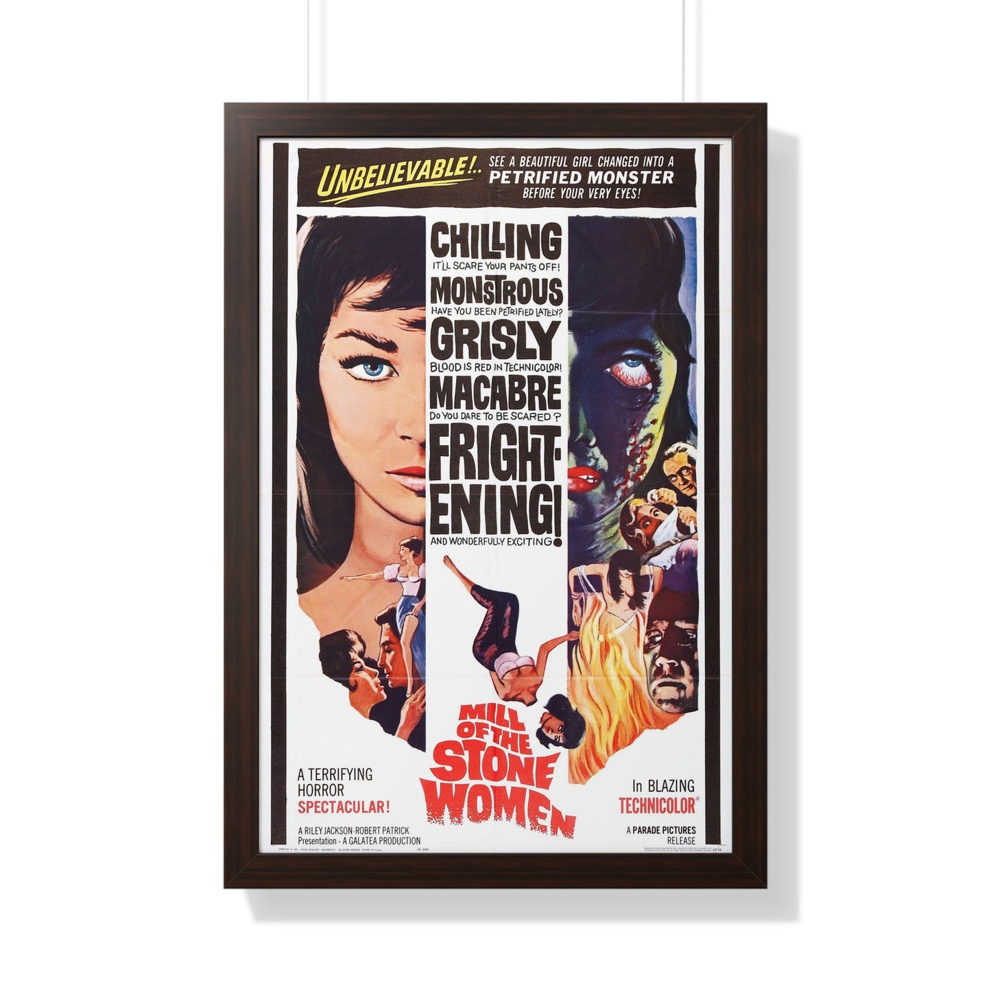 MILL OF THE STONE WOMEN 1960 - Framed Movie Poster-20" x 30"-The Sticker Space