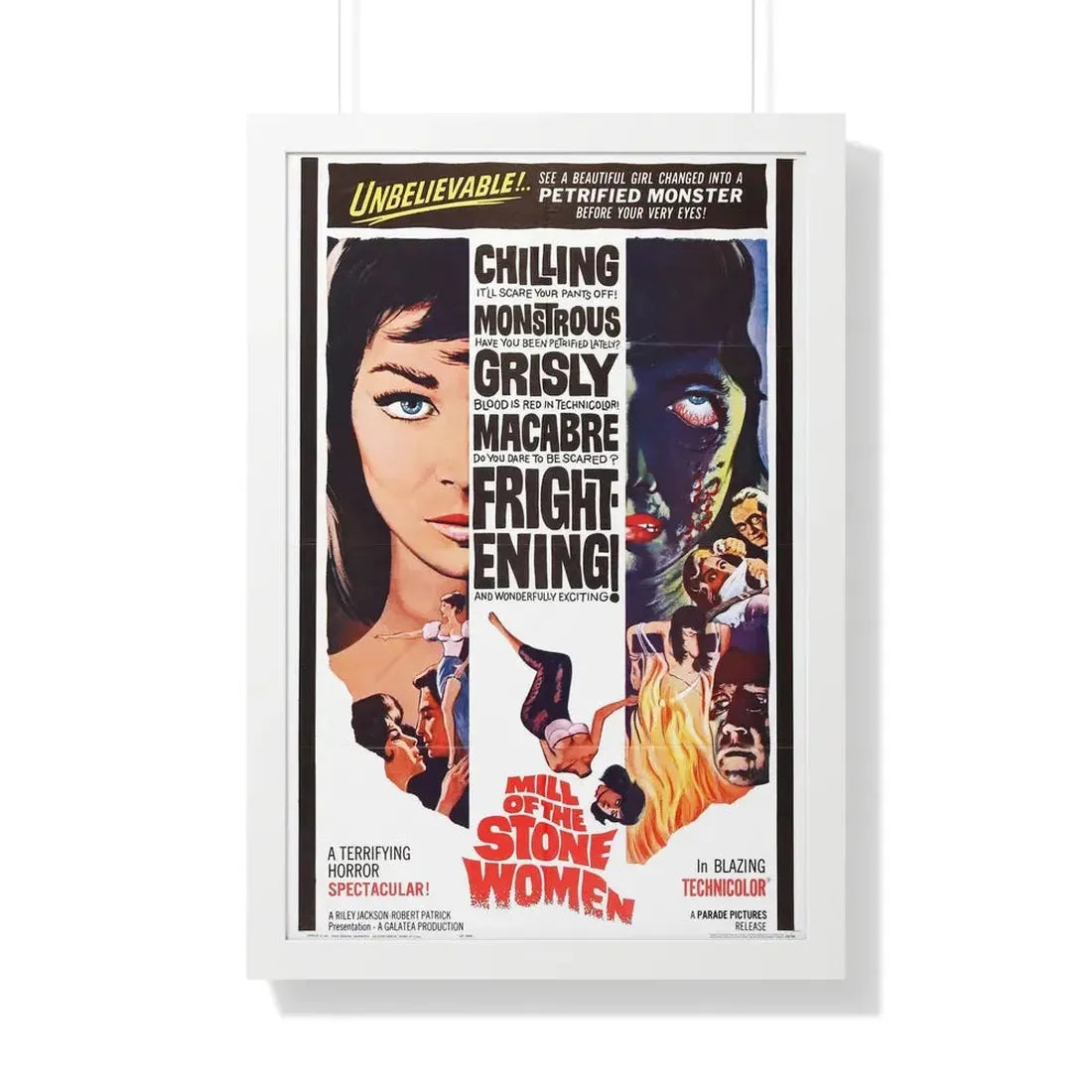 MILL OF THE STONE WOMEN 1960 - Framed Movie Poster - The Sticker Space
