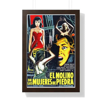 MILL OF THE STONE WOMEN (2) 1960 - Framed Movie Poster 16″ x 24″ Walnut - The Sticker Space