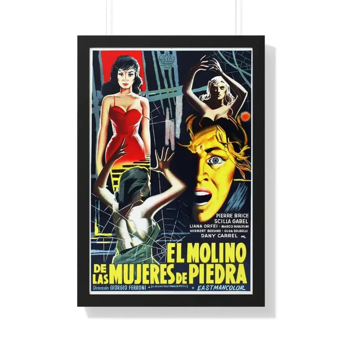 MILL OF THE STONE WOMEN (2) 1960 - Framed Movie Poster 20" x 30" Black - The Sticker Space