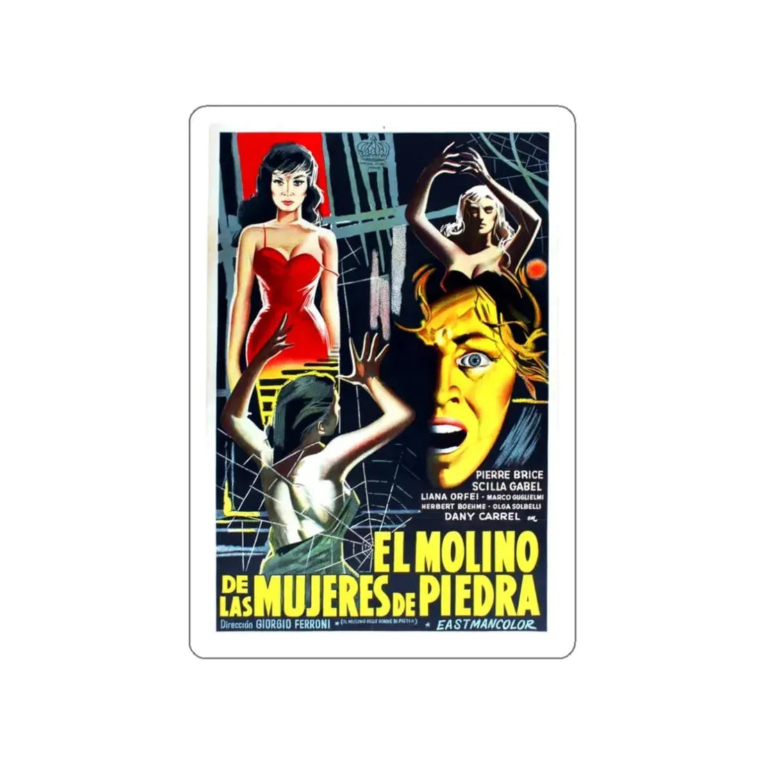 MILL OF THE STONE WOMEN (2) 1960 Movie Poster STICKER Vinyl Die-Cut Decal 3 Inch - The Sticker Space