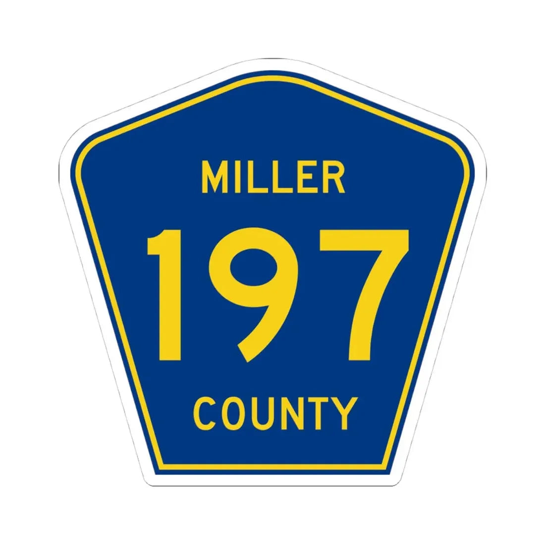 Miller County Route 197 AR (Arkansas) (Road Sign) STICKER Vinyl Kiss-Cut Decal 4 Inch White - The Sticker Space