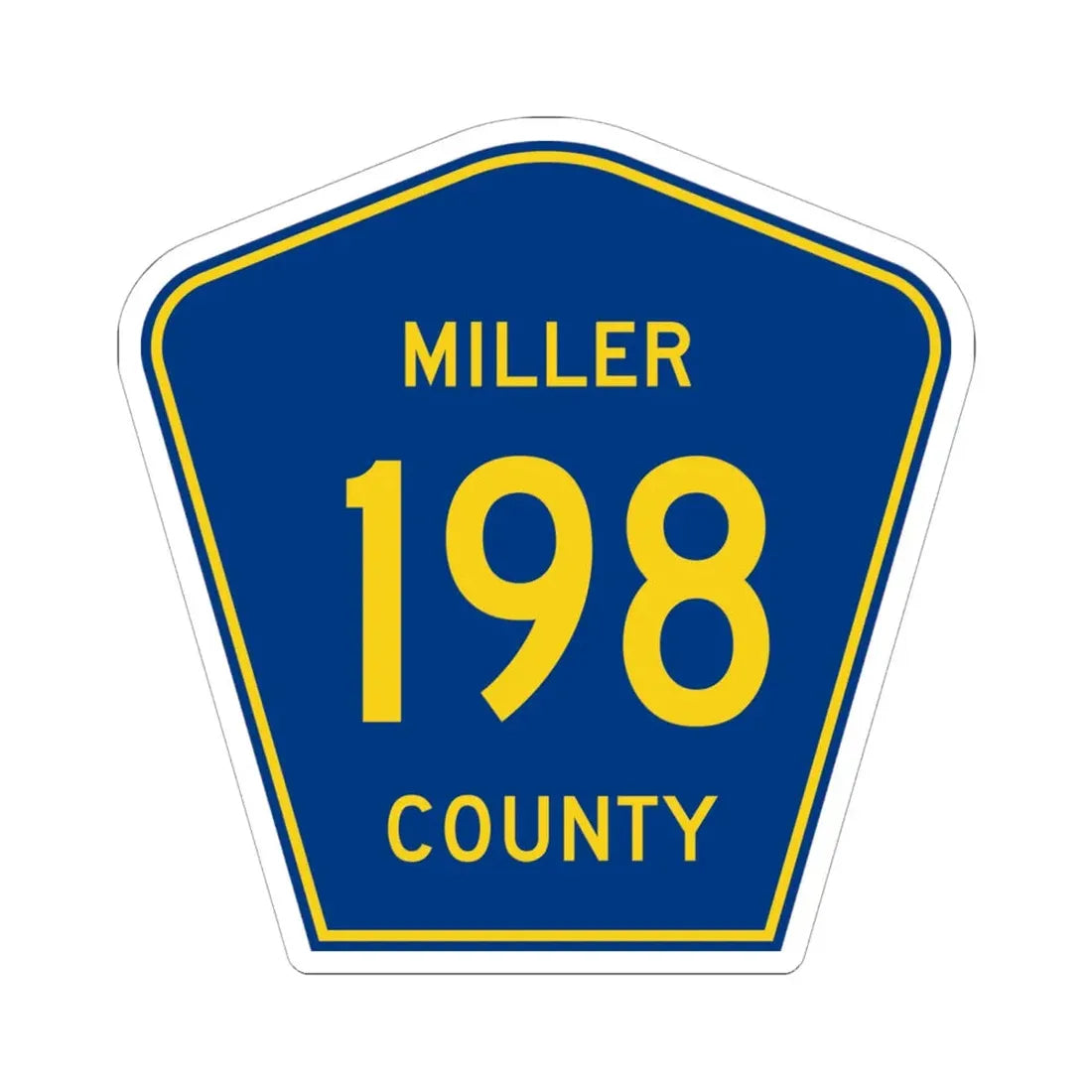 Miller County Route 198 AR (Arkansas) (Road Sign) STICKER Vinyl Kiss-Cut Decal 6 Inch White - The Sticker Space