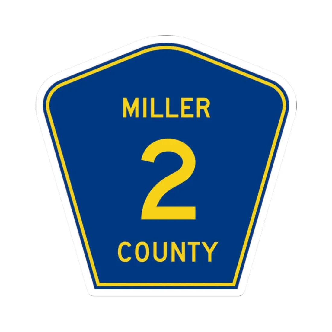 Miller County Route 2 AR (Arkansas) (Road Sign) STICKER Vinyl Kiss-Cut Decal 2 Inch White - The Sticker Space