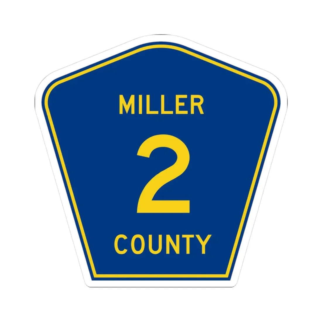 Miller County Route 2 AR (Arkansas) (Road Sign) STICKER Vinyl Kiss-Cut Decal 3 Inch White - The Sticker Space
