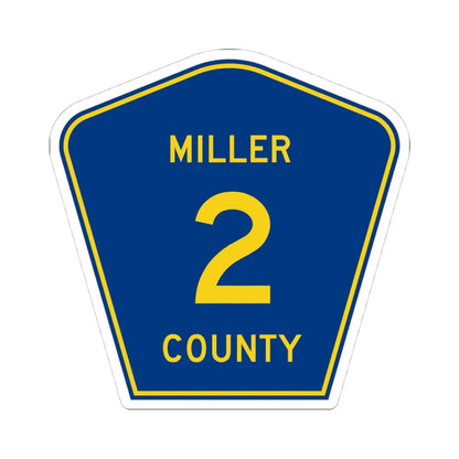 Miller County Route 2 AR (Arkansas) (Road Sign) STICKER Vinyl Kiss-Cut Decal 4 Inch White - The Sticker Space