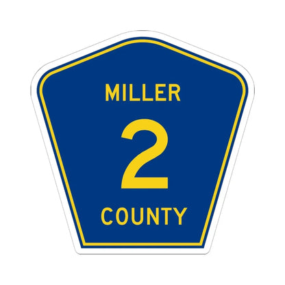 Miller County Route 2 AR (Arkansas) (Road Sign) STICKER Vinyl Kiss-Cut Decal 6 Inch White - The Sticker Space