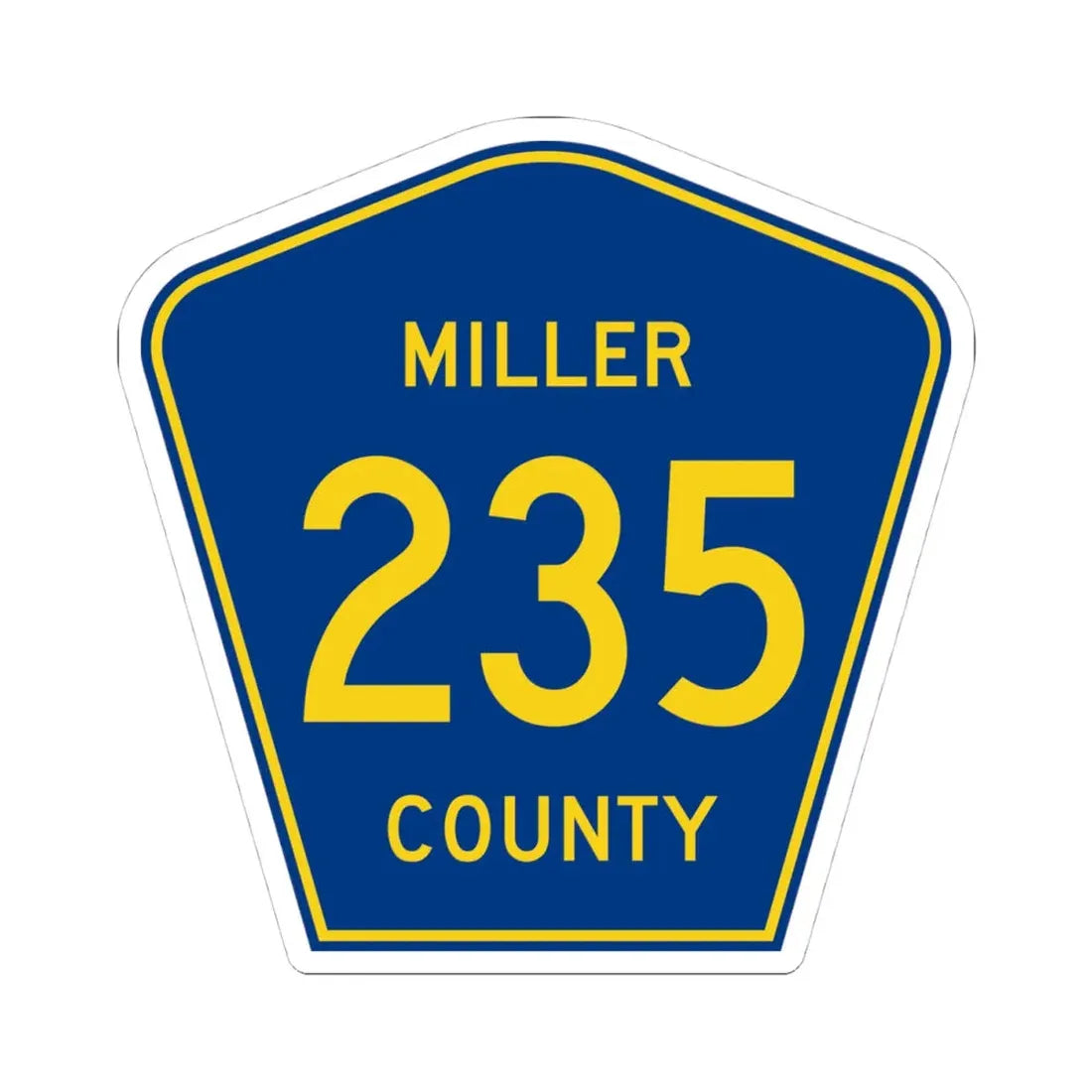Miller County Route 235 AR (Arkansas) (Road Sign) STICKER Vinyl Kiss-Cut Decal 4 Inch White - The Sticker Space