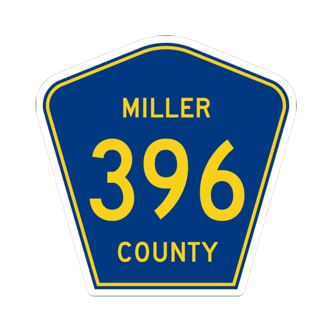 Miller County Route 396 AR (Arkansas) (Road Sign) STICKER Vinyl Kiss-Cut Decal 3 Inch White - The Sticker Space