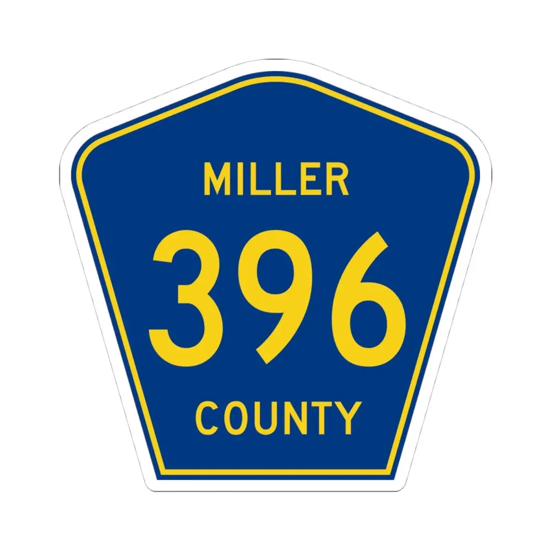Miller County Route 396 AR (Arkansas) (Road Sign) STICKER Vinyl Kiss-Cut Decal 4 Inch White - The Sticker Space