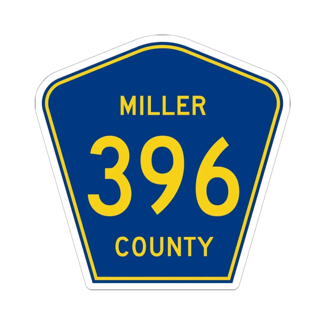 Miller County Route 396 AR (Arkansas) (Road Sign) STICKER Vinyl Kiss-Cut Decal 6 Inch White - The Sticker Space