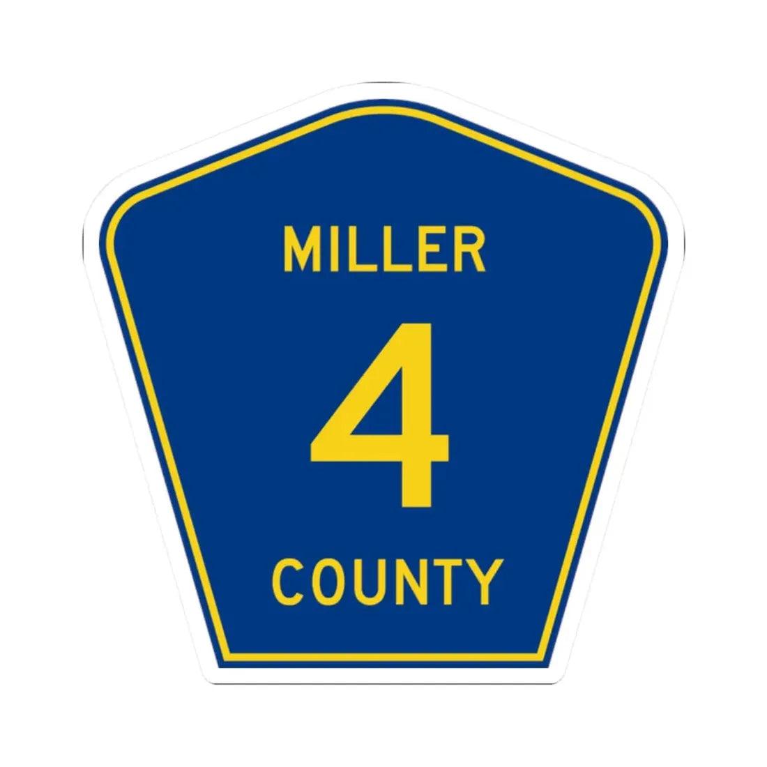 Miller County Route 4 AR (Arkansas) (Road Sign) STICKER Vinyl Kiss-Cut Decal 2 Inch White - The Sticker Space