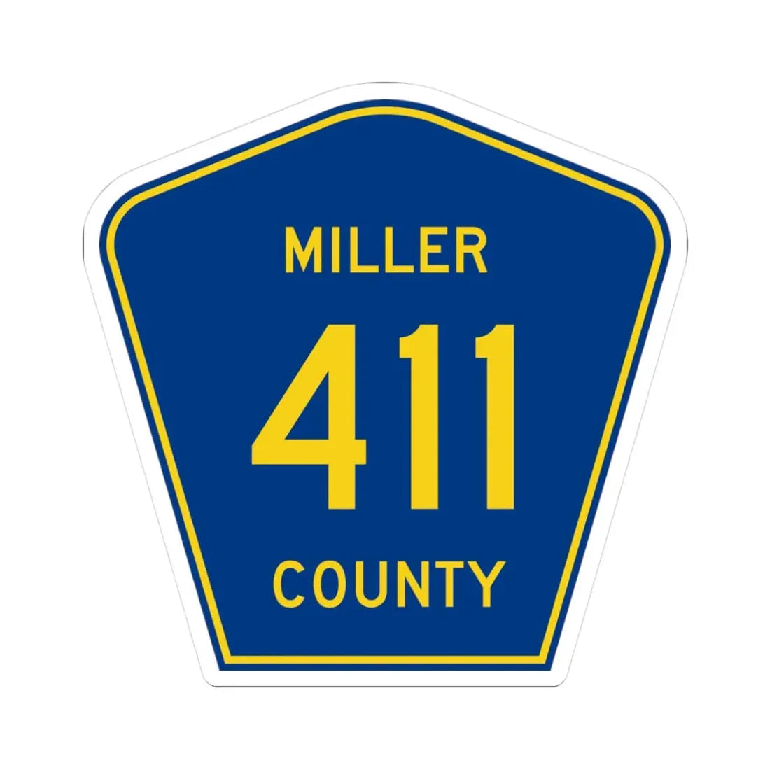Miller County Route 411 AR (Arkansas) (Road Sign) STICKER Vinyl Kiss-Cut Decal 3 Inch White - The Sticker Space