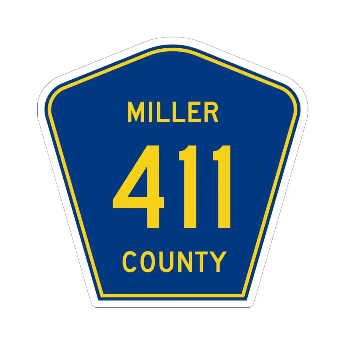 Miller County Route 411 AR (Arkansas) (Road Sign) STICKER Vinyl Kiss-Cut Decal 6 Inch White - The Sticker Space