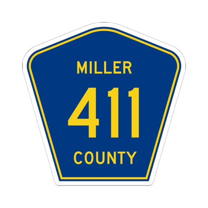 Miller County Route 411 AR (Arkansas) (Road Sign) STICKER Vinyl Kiss-Cut Decal 6 Inch White - The Sticker Space