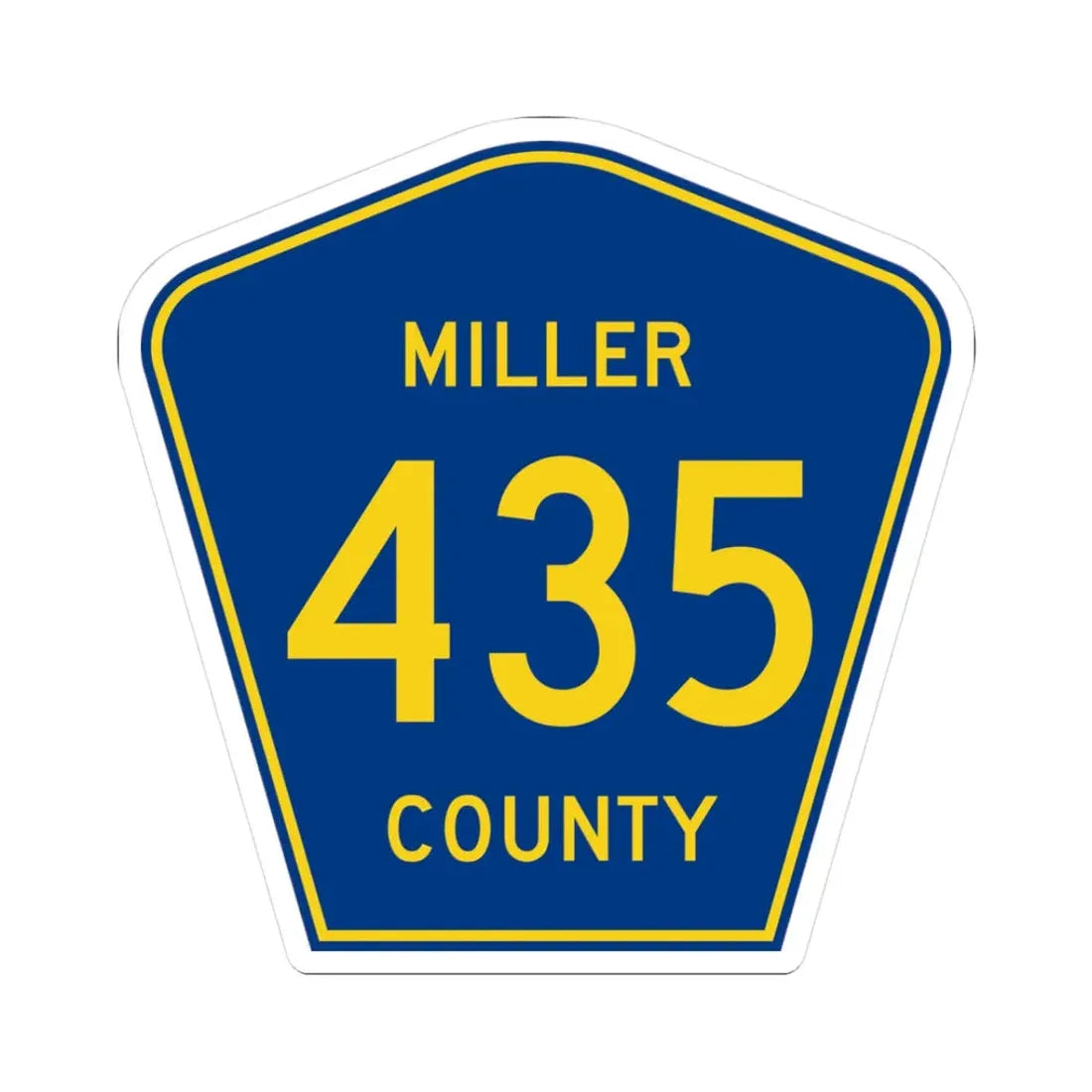 Miller County Route 435 AR (Arkansas) (Road Sign) STICKER Vinyl Kiss-Cut Decal 3 Inch White - The Sticker Space