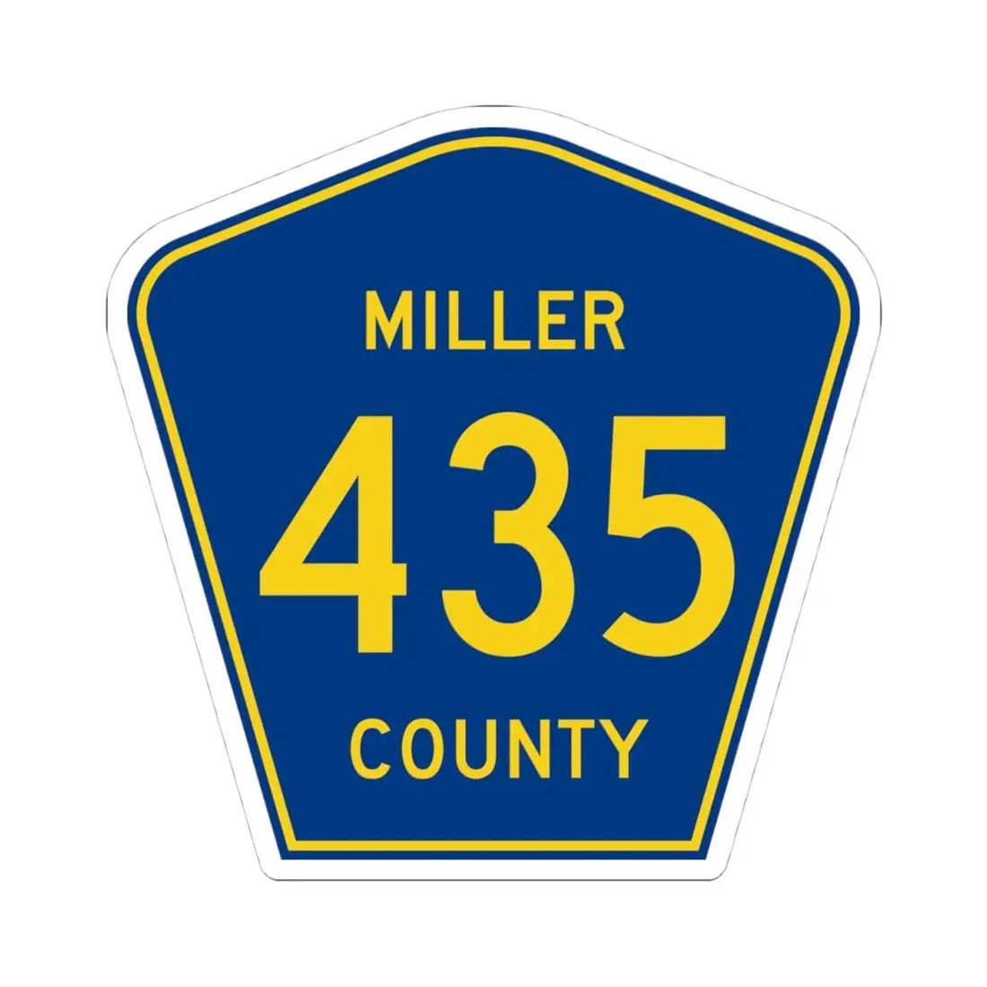 Miller County Route 435 AR (Arkansas) (Road Sign) STICKER Vinyl Kiss-Cut Decal 4 Inch White - The Sticker Space