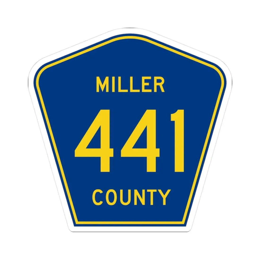 Miller County Route 441 AR (Arkansas) (Road Sign) STICKER Vinyl Kiss-Cut Decal 3 Inch White - The Sticker Space