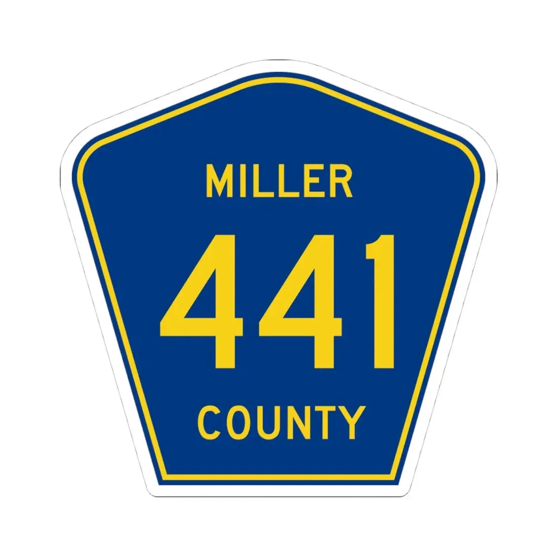 Miller County Route 441 AR (Arkansas) (Road Sign) STICKER Vinyl Kiss-Cut Decal 4 Inch White - The Sticker Space