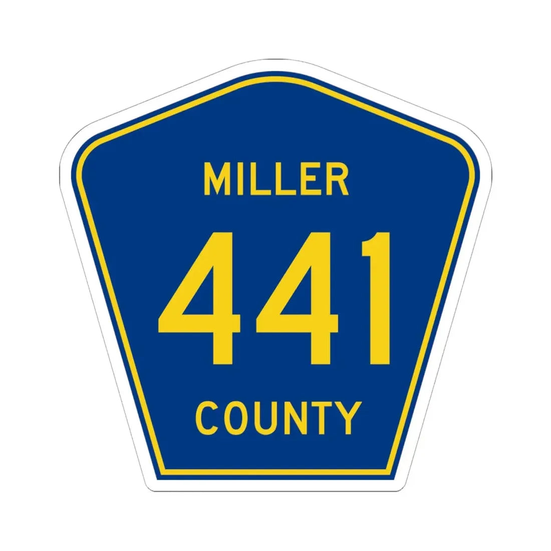 Miller County Route 441 AR (Arkansas) (Road Sign) STICKER Vinyl Kiss-Cut Decal 6 Inch White - The Sticker Space